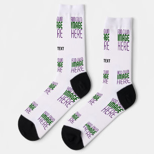 MODERNE BEARBEITBARE EINFACHE WEIßE BILD-TEXTVORLA SOCKEN