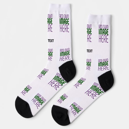 MODERNE BEARBEITBARE EINFACHE WEIßE BILD-TEXTVORLA SOCKEN (Linkes Detail)