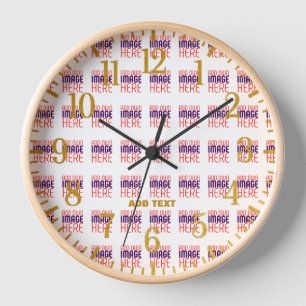MODERNE BEARBEITBARE EINFACHE WEIßE BILD-TEXTVORLA UHR