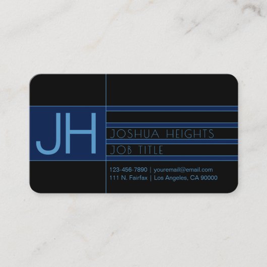 Moderne, bearbeitbare Formen und Farben | Blau und Visitenkarte (Vorderseite)