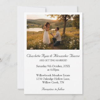 Moderne bearbeitbare Foto-Hochzeitseinladung Einladung