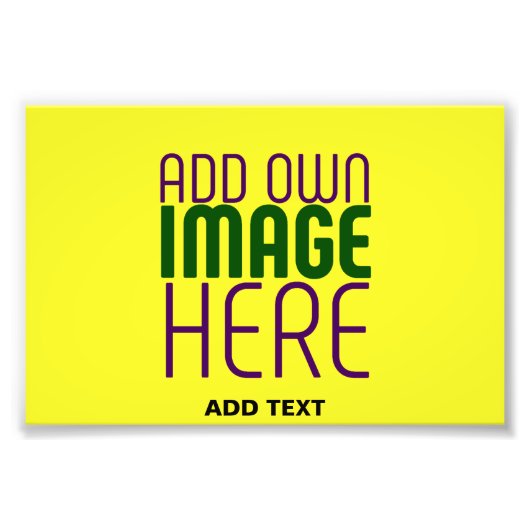 MODERNE BEARBEITBARE GELBE BILDTEXTVORLAGE FOTODRUCK (Vorne)