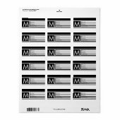Moderne bearbeitbare geometrische Schwarz-Weiß-Adr Adressaufkleber (Vorne)