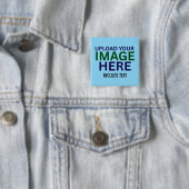 Moderne bearbeitbare hellblaue Bildtextvorlage Button (Beispiel)
