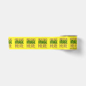 MODERNE BEARBEITBARE HELLGELBE BILD-TEXT-VORLAGE SATINBAND (Vorderseite)