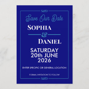 Moderne bearbeitbare Hochzeit-Save-The-Date-Karte Einladung