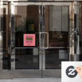 MODERNE BEARBEITBARE LACHSFARBENE BILD-TEXT-VORLAG FENSTERAUFKLEBER (Büro Tür)