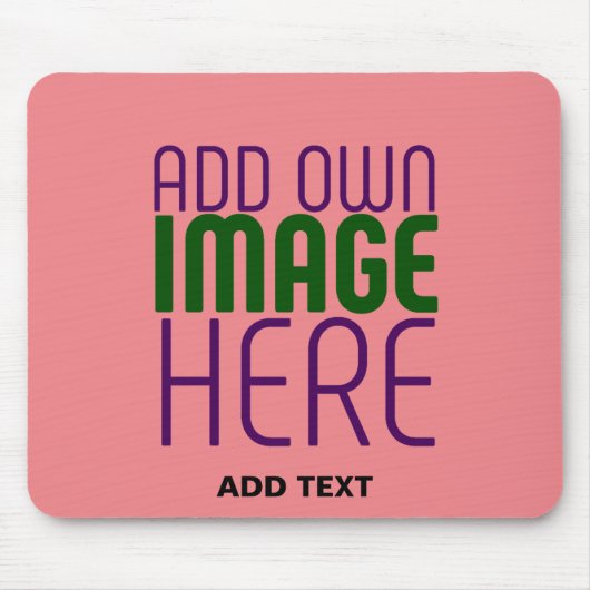MODERNE BEARBEITBARE LACHSROSA BILD-TEXT-VORLAGE MOUSEPAD (Vorne)