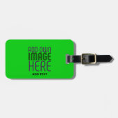 MODERNE BEARBEITBARE LIMEGRÜNE BILD-TEXT-VORLAGE GEPÄCKANHÄNGER (Vorderseite horizontal)