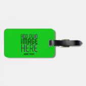 MODERNE BEARBEITBARE LIMEGRÜNE BILD-TEXT-VORLAGE GEPÄCKANHÄNGER (Rückseite horizontal)