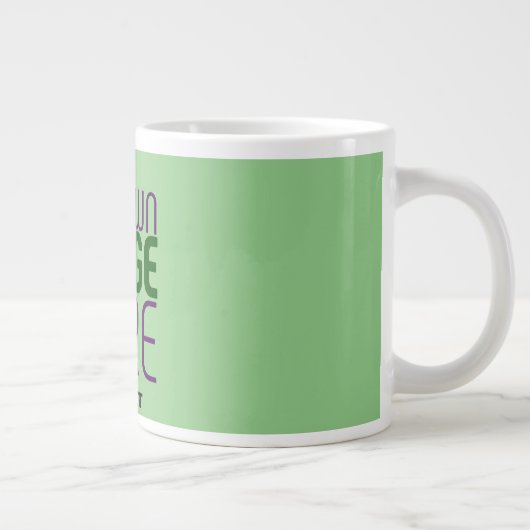 MODERNE BEARBEITBARE MINT GRÜNE BILDTEMPLATE Jumbo-Tasse (Rechts)