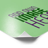 MODERNE BEARBEITBARE MINTGRÜNE BILD-TEXT-VORLAGE FOTODRUCK (Ecke)