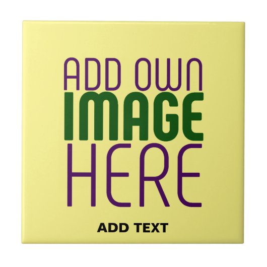 MODERNE BEARBEITBARE PASTELLGELBE BILD-TEXT-VORLAG FLIESE (Vorderseite)