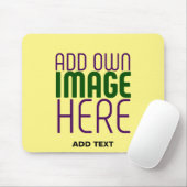 MODERNE BEARBEITBARE PASTELLGELBE BILD-TEXT-VORLAG MOUSEPAD (Mit Mouse)
