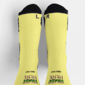 MODERNE BEARBEITBARE PASTELLGELBE BILD-TEXT-VORLAG SOCKEN (Oben)