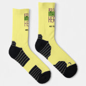 MODERNE BEARBEITBARE PASTELLGELBE BILD-TEXT-VORLAG SOCKEN (Rechts)