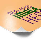 MODERNE BEARBEITBARE PFIRSICH-ORANGE-BILD-TEXTVORL FOTODRUCK (Ecke)