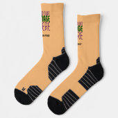 MODERNE BEARBEITBARE PFIRSICH-ORANGE-BILD-TEXTVORL SOCKEN (Links)