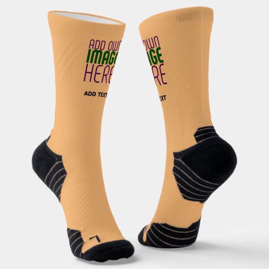 MODERNE BEARBEITBARE PFIRSICH-ORANGE-BILD-TEXTVORL SOCKEN (Gewinkelt)