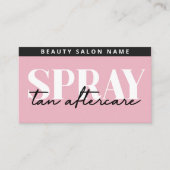 Moderne, bearbeitbare rosa Sif Spray Tan Aftercare Visitenkarte (Vorderseite)