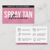 Moderne bearbeitbare Sif Spray Tan Aftercare Card Visitenkarte (Vorne/Hinten)