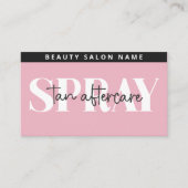Moderne bearbeitbare Sif Spray Tan Aftercare Card Visitenkarte (Vorderseite)