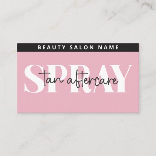 Moderne bearbeitbare Sif Spray Tan Aftercare Card Visitenkarte (Vorderseite)
