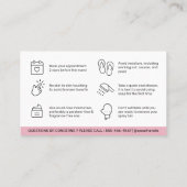 Moderne bearbeitbare Sif Spray Tan Aftercare Card Visitenkarte (Rückseite)