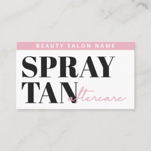 Moderne bearbeitbare Sif Spray Tan Aftercare Card Visitenkarte