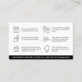 Moderne bearbeitbare Sif Spray Tan Aftercare Card Visitenkarte (Rückseite)