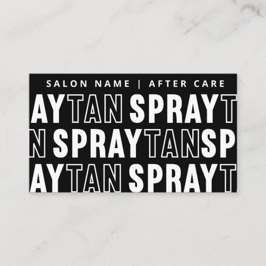 Moderne bearbeitbare Sif Spray Tan Aftercare Card Visitenkarte (Vorderseite)