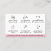 Moderne bearbeitbare Sif Spray Tan-Vorbereitungska Visitenkarte (Rückseite)