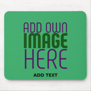 MODERNE BEARBEITBARE SMARAGDGRÜNE BILD-TEXT-VORLAG MOUSEPAD