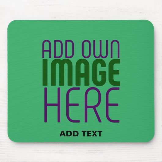 MODERNE BEARBEITBARE SMARAGDGRÜNE BILD-TEXT-VORLAG MOUSEPAD (Vorne)
