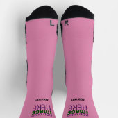 MODERNE BEARBEITBARE SÜßE HOT PINK BILD TEXT VORLA SOCKEN (Oben)