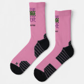 MODERNE BEARBEITBARE SÜßE HOT PINK BILD TEXT VORLA SOCKEN (Links)