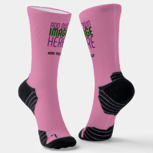 MODERNE BEARBEITBARE SÜßE HOT PINK BILD TEXT VORLA SOCKEN