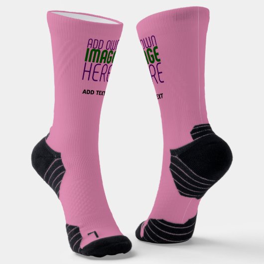 MODERNE BEARBEITBARE SÜßE HOT PINK BILD TEXT VORLA SOCKEN (Gewinkelt)