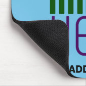 MODERNE BEARBEITBARE SWAG HIMMELBLAUE BILD-TEXT-VO MOUSEPAD (Ecke)