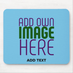 MODERNE BEARBEITBARE SWAG HIMMELBLAUE BILD-TEXT-VO MOUSEPAD