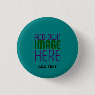 MODERNE BEARBEITBARE TEALGRÜNE BILD-TEXTVORLAGE BUTTON