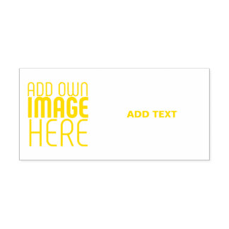 MODERNE BEARBEITBARE WEISSE BILD-TEXTVORLAGE GELB PERMASTEMPEL
