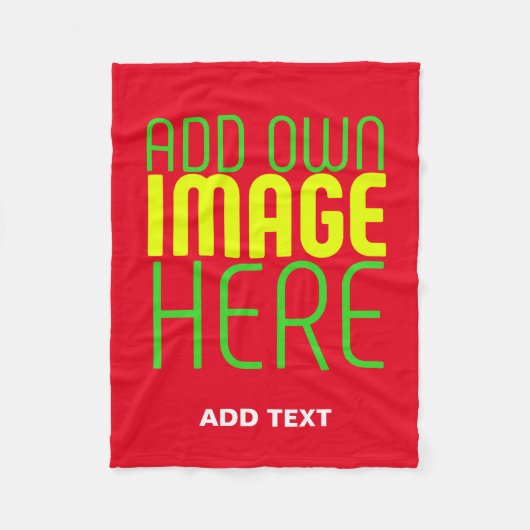 MODERNE BEARBEITUNGSFÄHIGE EINFACHE ROTE BILDTEXTV FLEECEDECKE (Vorderseite)