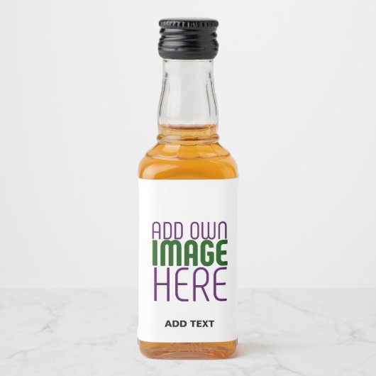 MODERNE BEARBEITUNGSFÄHIGE, EINFACHE WEISSE BILDTE ALKOHOLFLASCHENETIKETT (Vorderseite)