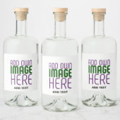 MODERNE BEARBEITUNGSFÄHIGE, EINFACHE WEISSE BILDTE ALKOHOLFLASCHENETIKETT (Flaschen)