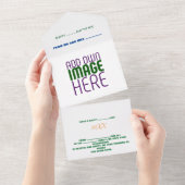 MODERNE BEARBEITUNGSFÄHIGE, EINFACHE WEISSE BILDTE ALL IN ONE EINLADUNG (Abreißen)