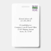 MODERNE BEARBEITUNGSFÄHIGE, EINFACHE WEISSE BILDTE AUSWEIS (Rückseite)