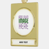 MODERNE BEARBEITUNGSFÄHIGE, EINFACHE WEISSE BILDTE Banner-Ornament GOLD (Links)