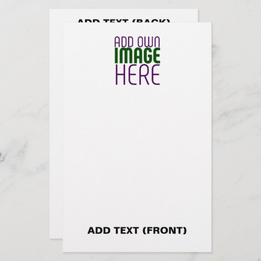 MODERNE BEARBEITUNGSFÄHIGE, EINFACHE WEISSE BILDTE BRIEFPAPIER (Vorne/Hinten)