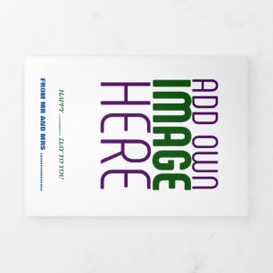 MODERNE BEARBEITUNGSFÄHIGE, EINFACHE WEISSE BILDTE DREIFACH GEFALTETE KARTE